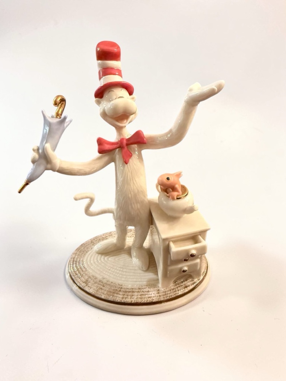 Lenox Dr. Seuss The Cat in the Hat Ivory China Figurine 24k Gold Accents - Picture 4 of 12